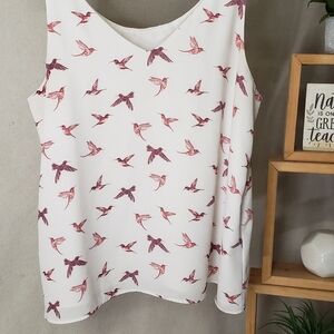 White Bird Print Women's Top